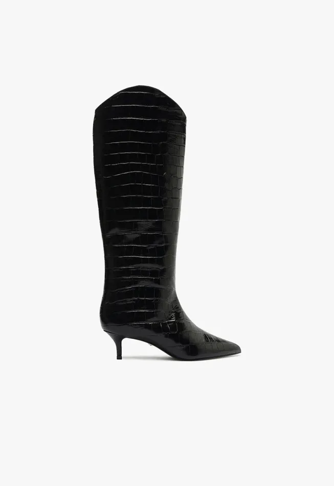 Schutz Shoes Boots Maryana Lo Wide Boot Black 8211 Women