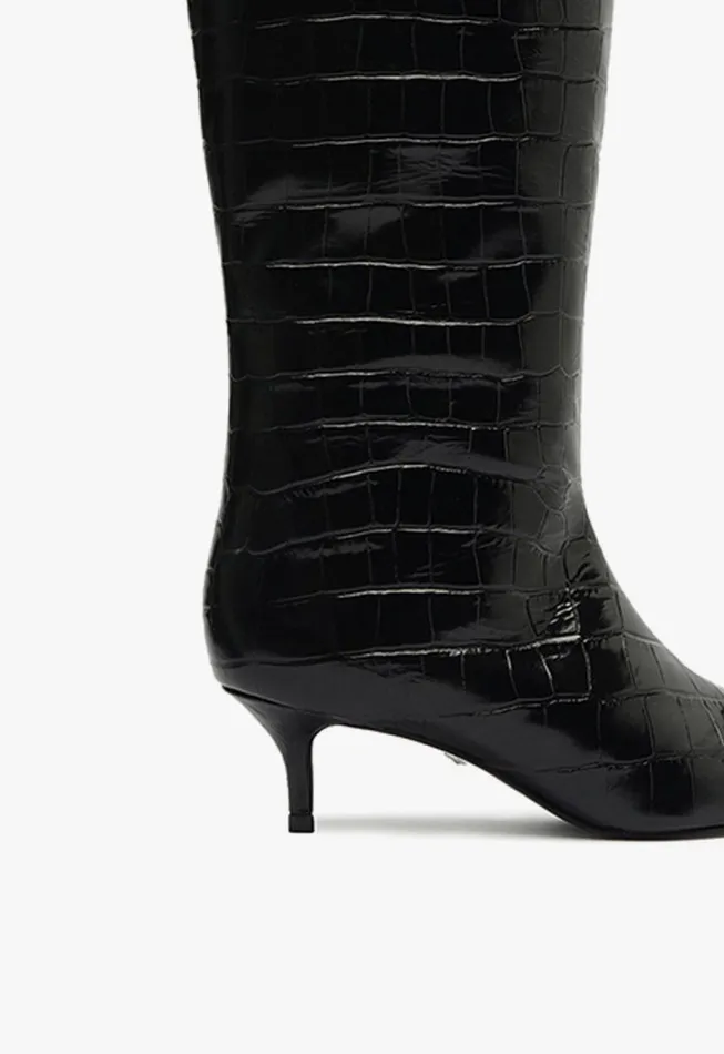 Schutz Shoes Boots Maryana Lo Wide Boot Black 8211 Women