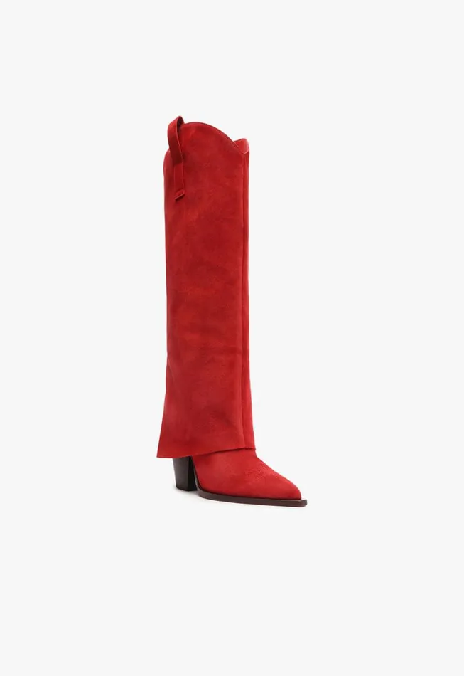 Schutz Shoes Boots Woody Up Cloak Suede Boot Scarlet 8211 Women