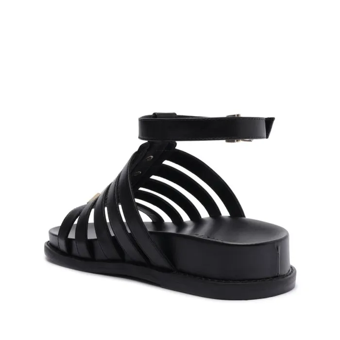 Schutz Shoes Flats Kyrie Sporty Leather Sandal Black 8211 Women