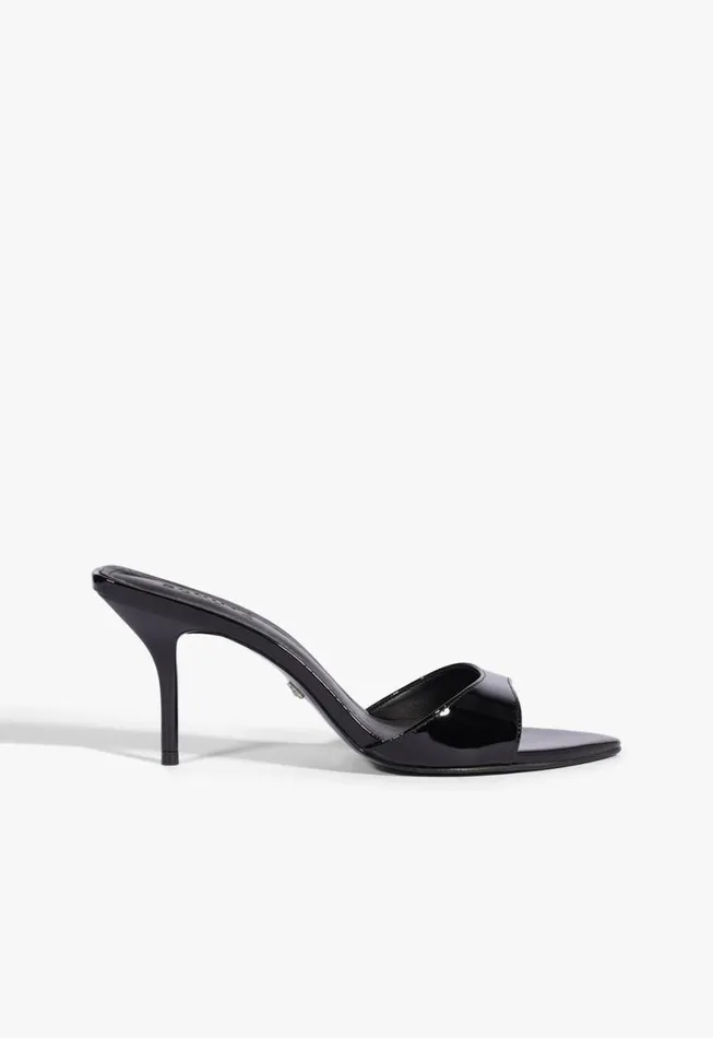 Schutz Shoes Mules Elodie Patent Leather Sandal Black 8211 Women