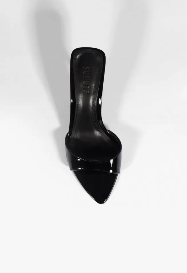 Schutz Shoes Mules Elodie Patent Leather Sandal Black 8211 Women