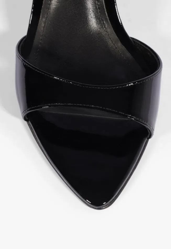 Schutz Shoes Mules Elodie Patent Leather Sandal Black 8211 Women