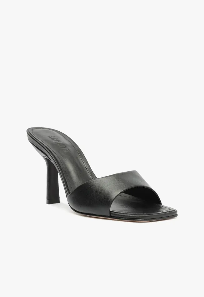Schutz Shoes Mules Posseni Casual Leather Sandal Black 8211 Women