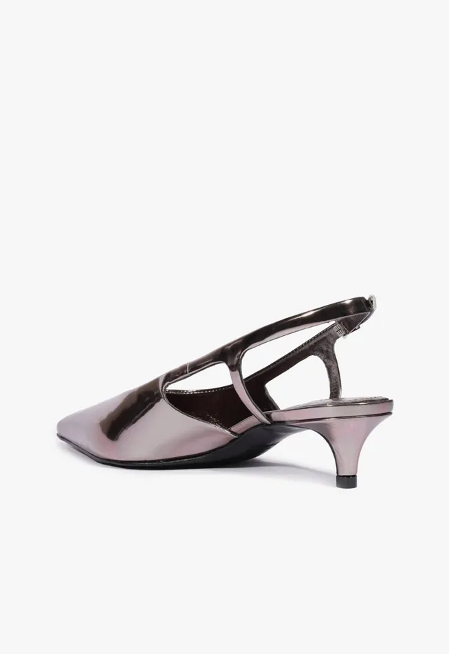 Schutz Shoes Pumps Boris Kitten Sling Pump Silver 8211 Women