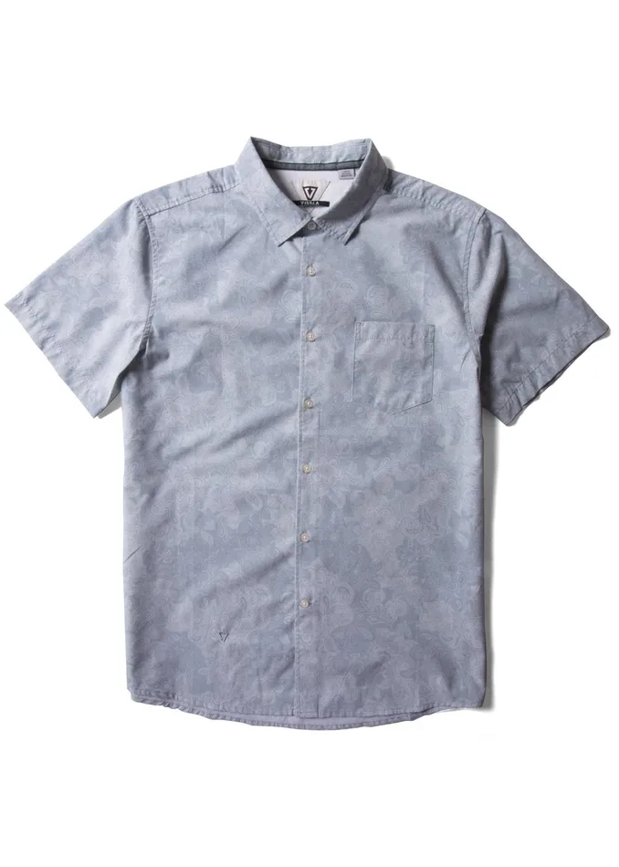 Shirts and Flannels Men Vissla Panorama Eco Ss Shirt Stone Blue
