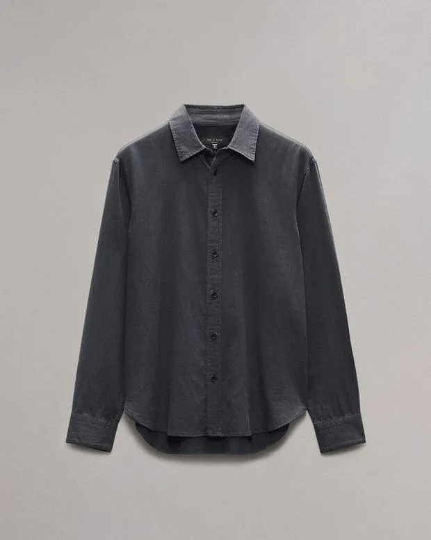 Shirts Finch Textured Striped Shirt Black StripeKhaki StripeRed Stripe 8211 rag and bone Men