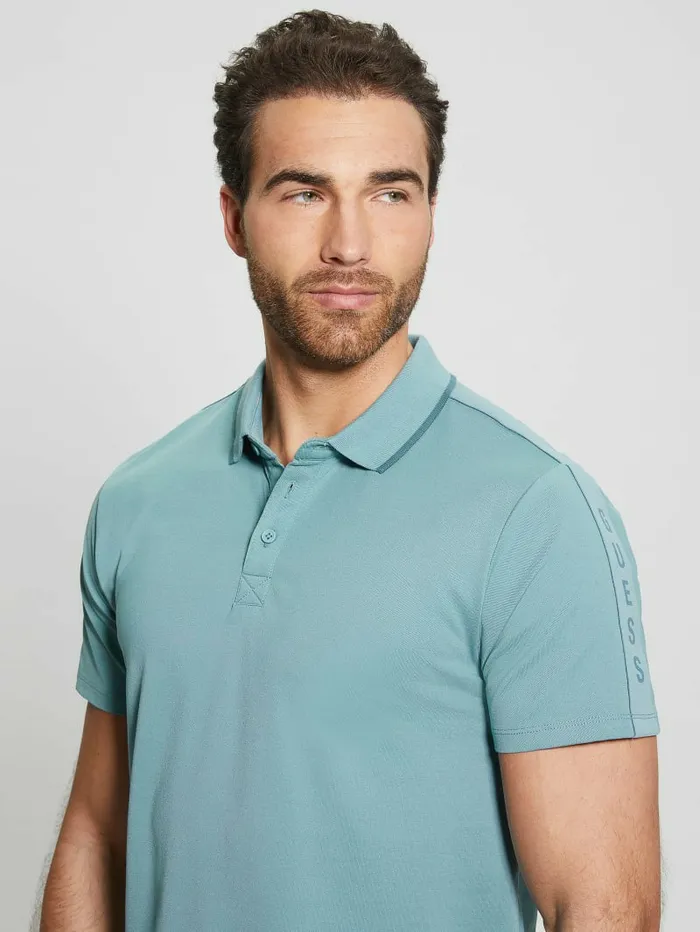 Shirts GUESS Men Paul Pique Tape Polo Shirt Honest Blue