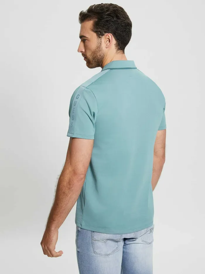 Shirts GUESS Men Paul Pique Tape Polo Shirt Honest Blue Shirts GUESS Men Paul Pique Tape Polo Shirt Honest Blue