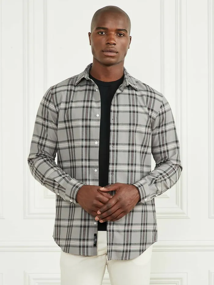 Shirts Joe Plaid Shirt GreyCreamRed Check 8211 GUESS Men