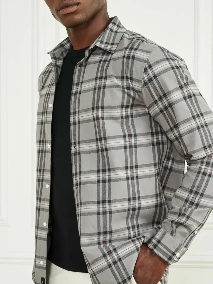 Shirts Joe Plaid Shirt GreyCreamRed Check 8211 GUESS Men Shirts Joe Plaid Shirt GreyCreamRed Check 8211 GUESS Men