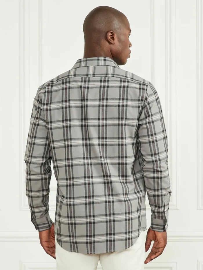 Shirts Joe Plaid Shirt GreyCreamRed Check 8211 GUESS Men Shirts Joe Plaid Shirt GreyCreamRed Check 8211 GUESS Men