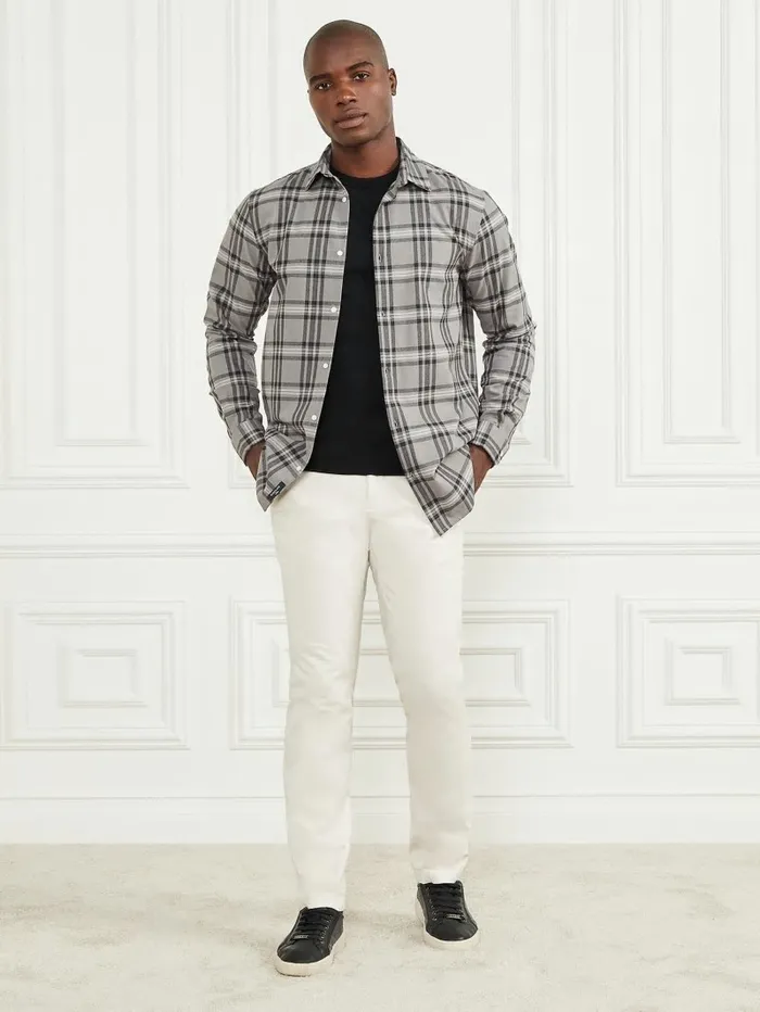Shirts Joe Plaid Shirt GreyCreamRed Check 8211 GUESS Men Shirts Joe Plaid Shirt GreyCreamRed Check 8211 GUESS Men