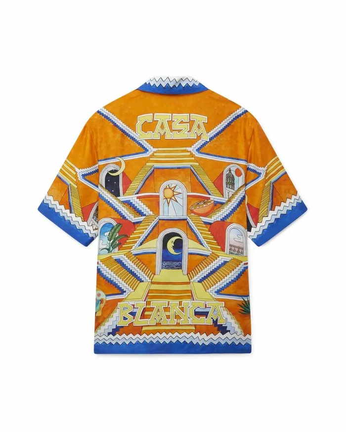 Shirts Men Casablanca Paris Escalier Infini Silk Shirt