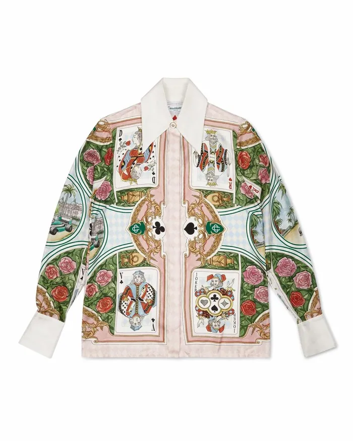 Shirts Men Casablanca Paris Le Jardin Des Cartes Silk Shirt