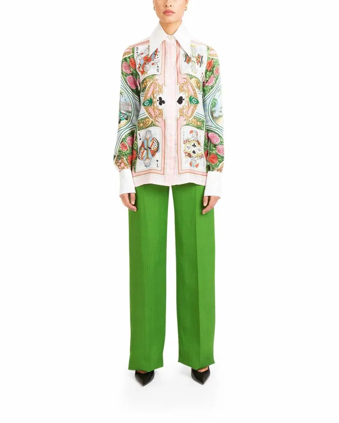 Shirts Men Casablanca Paris Le Jardin Des Cartes Silk Shirt