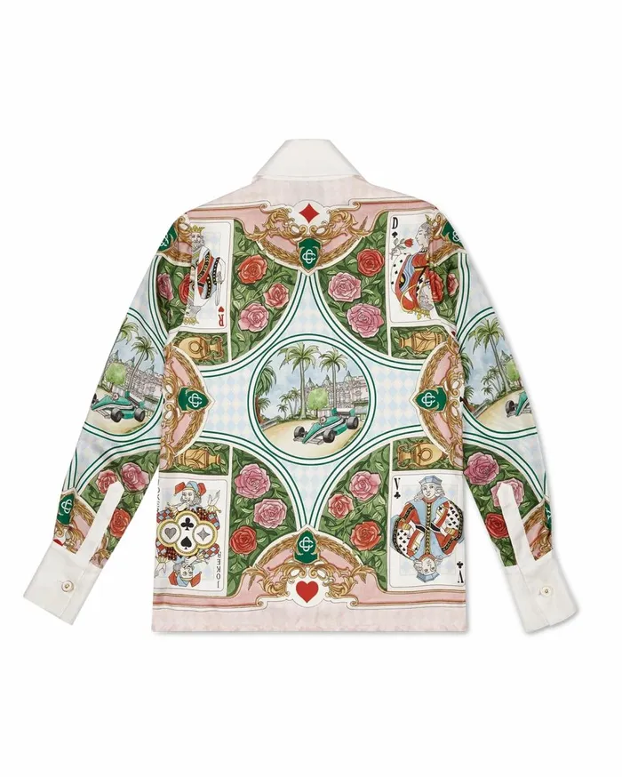 Shirts Men Casablanca Paris Le Jardin Des Cartes Silk Shirt