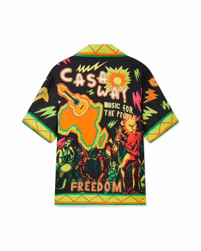 Shirts Men Casablanca Paris Music For The People Silk Shirt Shirts Men Casablanca Paris Music For The People Silk Shirt