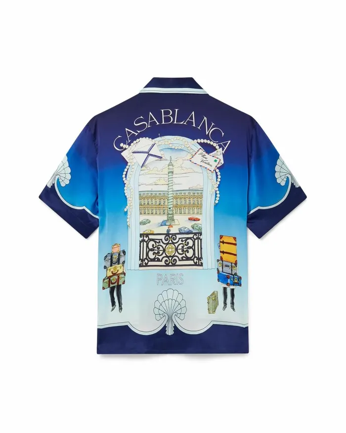 Shirts Men Casablanca Paris Place Vendome Silk Shirt
