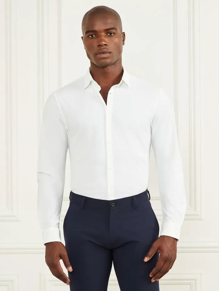 Shirts Men Formal ButtonUp Shirt Pure White GUESS