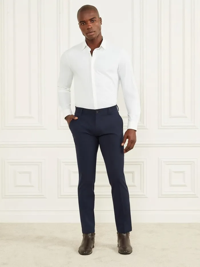 Shirts Men Formal ButtonUp Shirt Pure White GUESS Shirts Men Formal ButtonUp Shirt Pure White GUESS