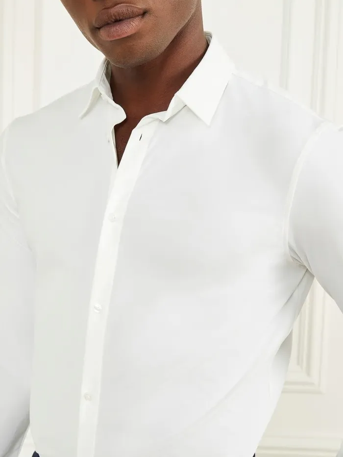 Shirts Men Formal ButtonUp Shirt Pure White GUESS Shirts Men Formal ButtonUp Shirt Pure White GUESS