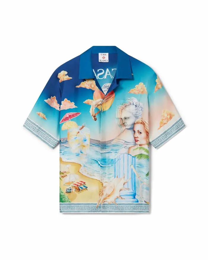 Shirts MenWomen Casablanca Paris Le Plongeon Silk Shirt