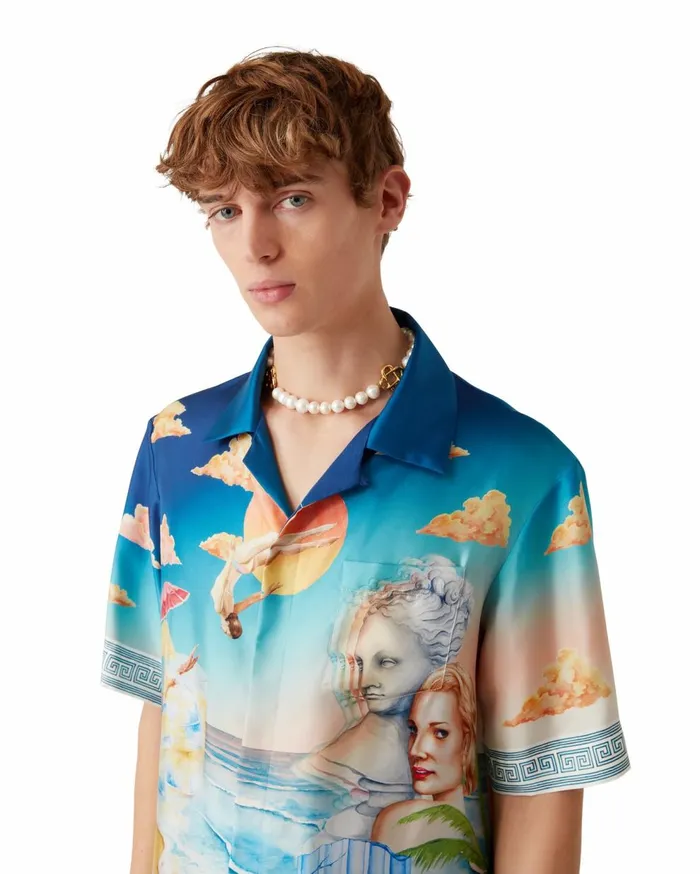 Shirts MenWomen Casablanca Paris Le Plongeon Silk Shirt