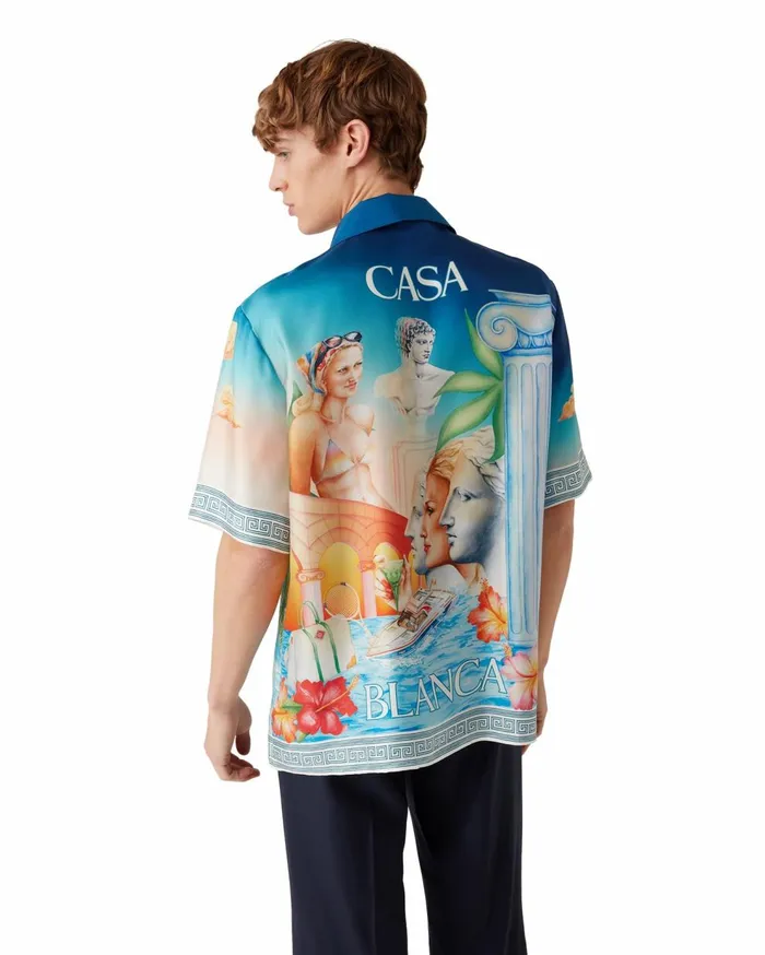 Shirts MenWomen Casablanca Paris Le Plongeon Silk Shirt