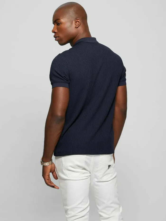 Shirts Pointelle Knit Shirt Bleu lgant GUESS Men Shirts Pointelle Knit Shirt Bleu lgant GUESS Men