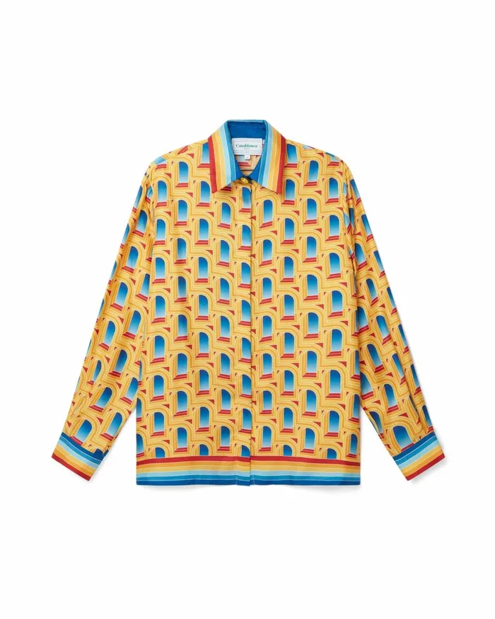 Shirts Women Casablanca Paris L039Arche De Jour Silk Shirt