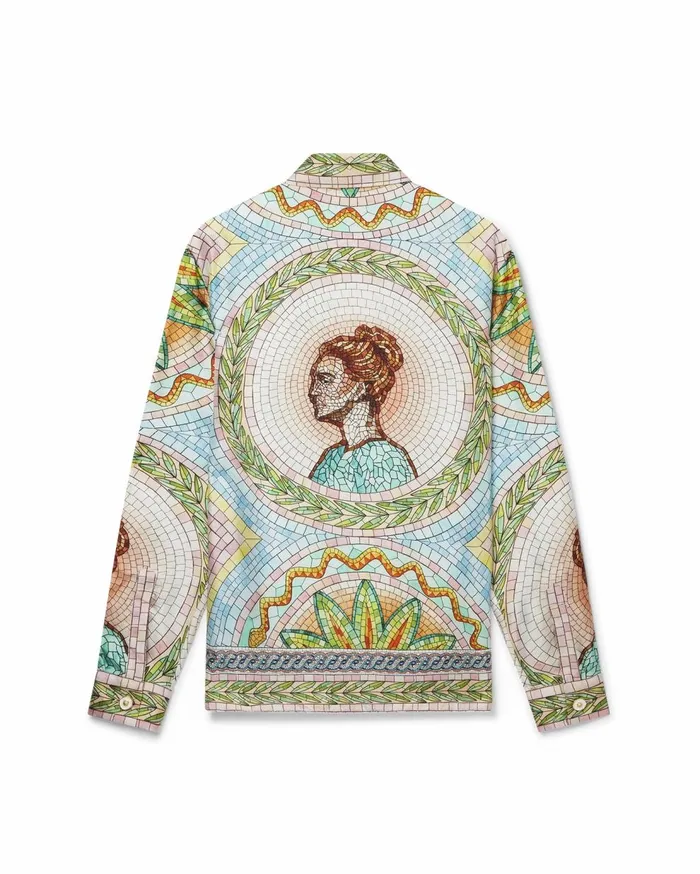 Shirts Women Casablanca Paris Mosaics Grecques Silk Shirt