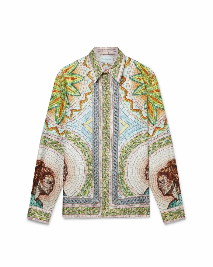 Shirts Women Casablanca Paris Mosaics Grecques Silk Shirt