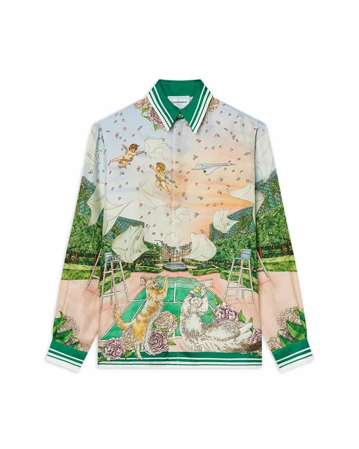 Shirts Women Casablanca Paris Tennis Club Prive Silk Shirt