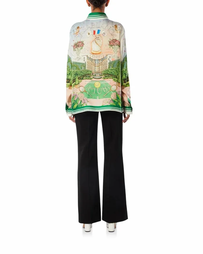 Shirts Women Casablanca Paris Tennis Club Prive Silk Shirt Shirts Women Casablanca Paris Tennis Club Prive Silk Shirt