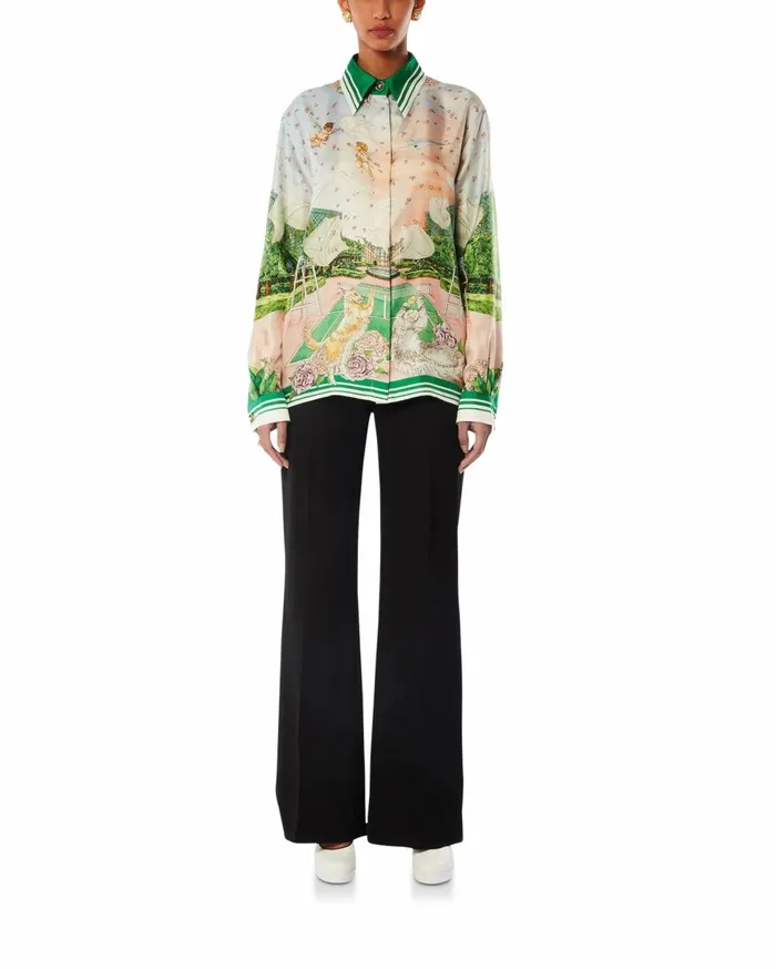 Shirts Women Casablanca Paris Tennis Club Prive Silk Shirt Shirts Women Casablanca Paris Tennis Club Prive Silk Shirt