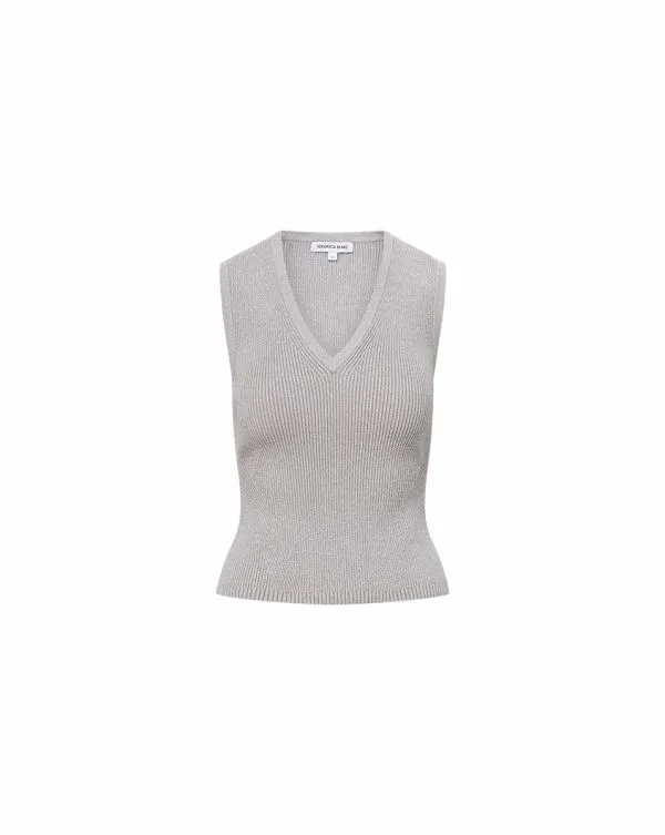 Sid Knit Tank Top Silver Women Veronica Beard Sweaters Sid Knit Tank Top Silver Women Veronica Beard Sweaters