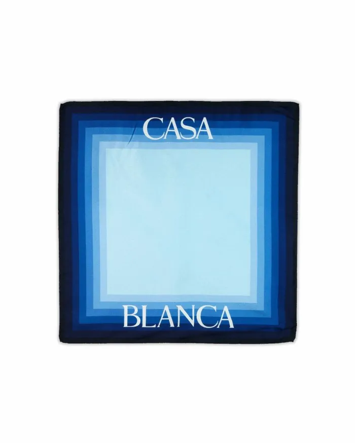 Silk Scarves MenWomen Casablanca Paris Logo Degrade Silk Scarf