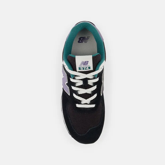 Size 35 8211 7 New Balance Kids 574 Black with Mercury and Vintage Teal Size 35 8211 7 New Balance Kids 574 Black with Mercury and Vintage Teal