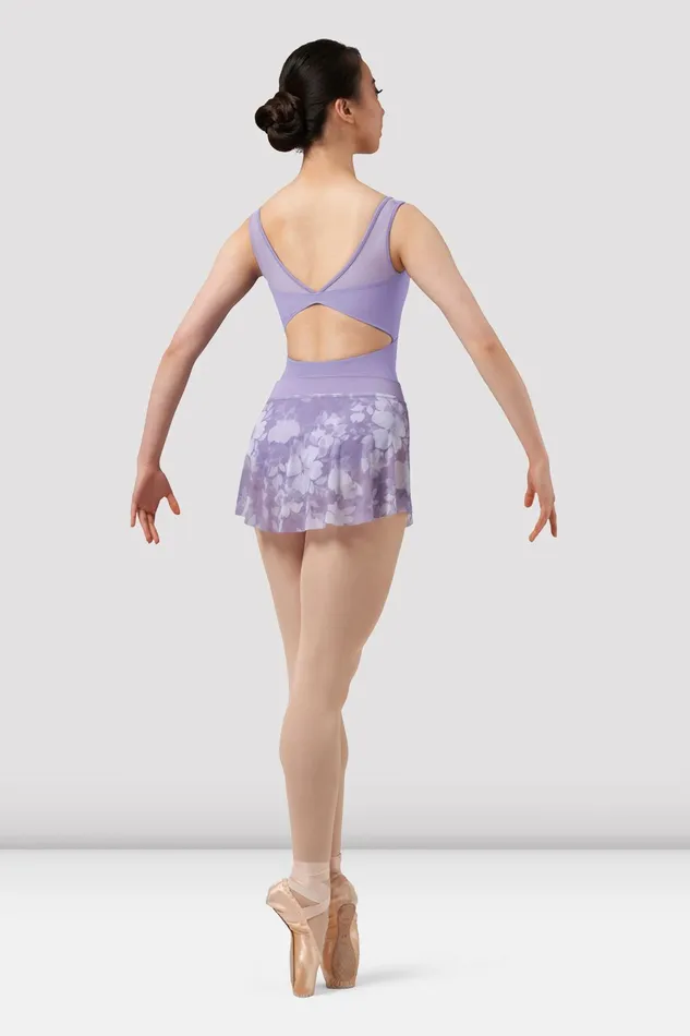 Skirts and Tutus Ladies Mirella Chevron Pull On Skirt Mauve 8211 Bloch Adult