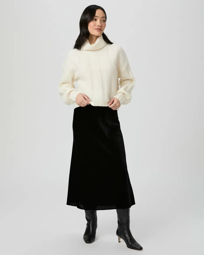 Skirts Cicely Midi Skirt 8211 Black Velvet PAIGE Women