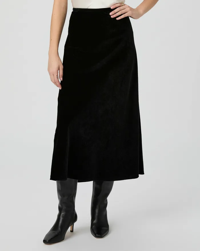 Skirts Cicely Midi Skirt 8211 Black Velvet PAIGE Women Skirts Cicely Midi Skirt 8211 Black Velvet PAIGE Women