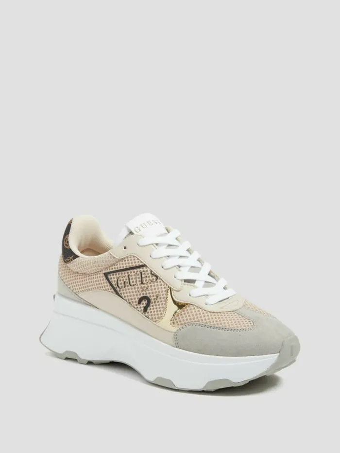 Sneakers GUESS Women Calebb Logo Print Sneakers Medium Natural Logo