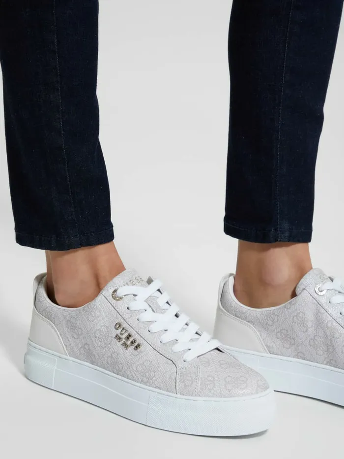 Sneakers Logo Print LowTop Sneakers Ivory 150 8211 GUESS Women Sneakers Logo Print LowTop Sneakers Ivory 150 8211 GUESS Women