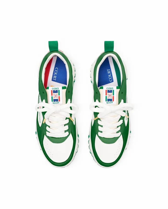 Sneakers Women Casablanca Paris Court Green and White Sneaker