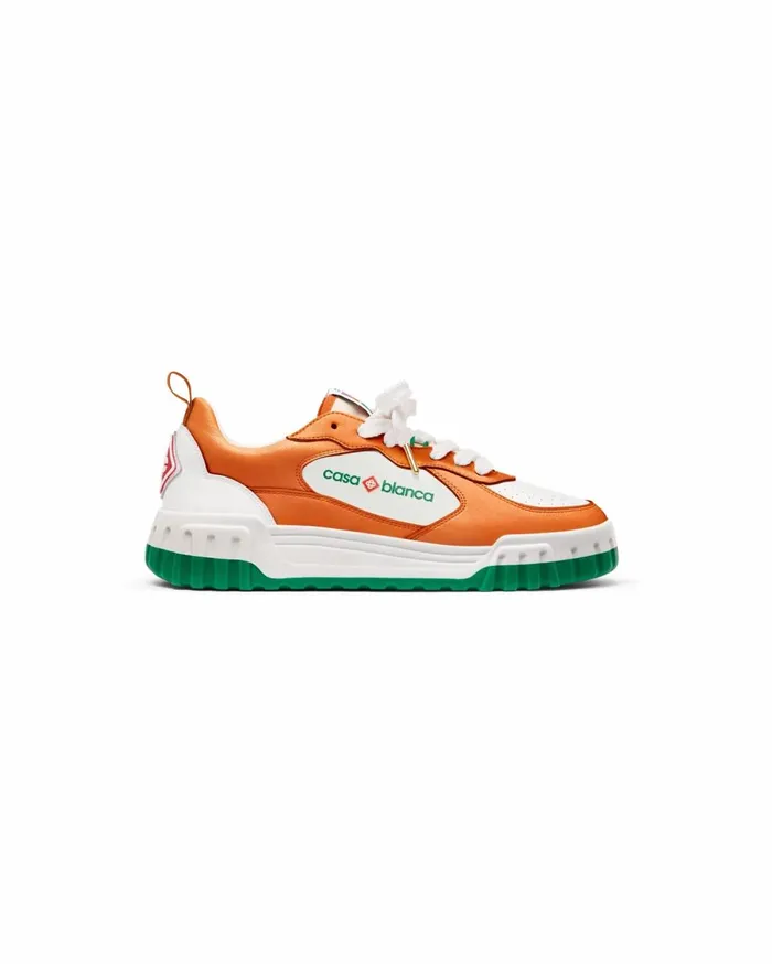 Sneakers Women Casablanca Paris Court Orange and White Sneaker