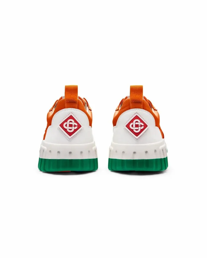 Sneakers Women Casablanca Paris Court Orange and White Sneaker