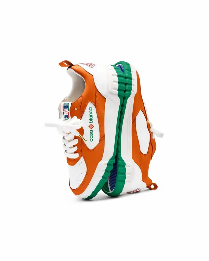 Sneakers Women Casablanca Paris Court Orange and White Sneaker