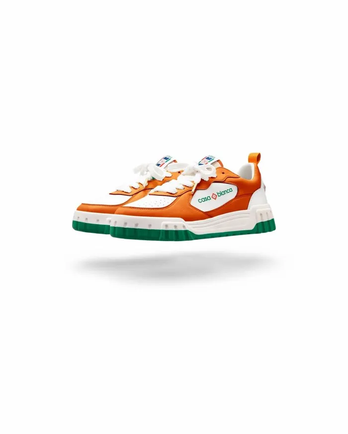 Sneakers Women Casablanca Paris Court Orange and White Sneaker