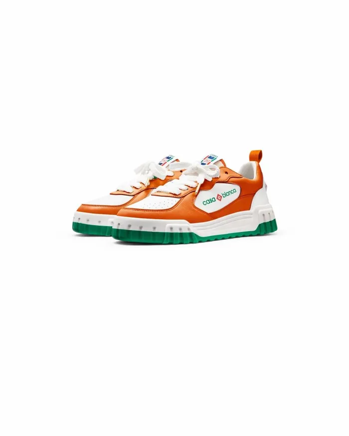 Sneakers Women Casablanca Paris Court Orange and White Sneaker